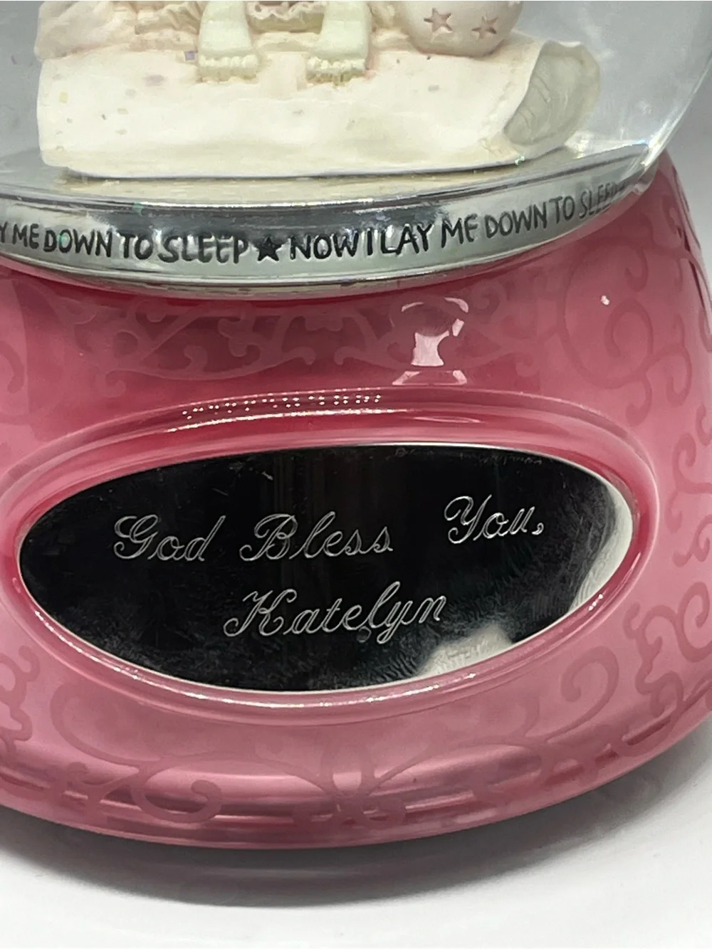 Prayer Girl Snow Globe Figurine Playing ‘The Lord is my Shepherd’